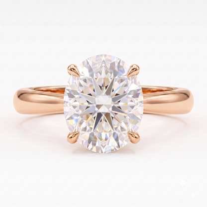 1.00CT Oval Cut Lab Grown Diamond Solitaire Engagement Ring