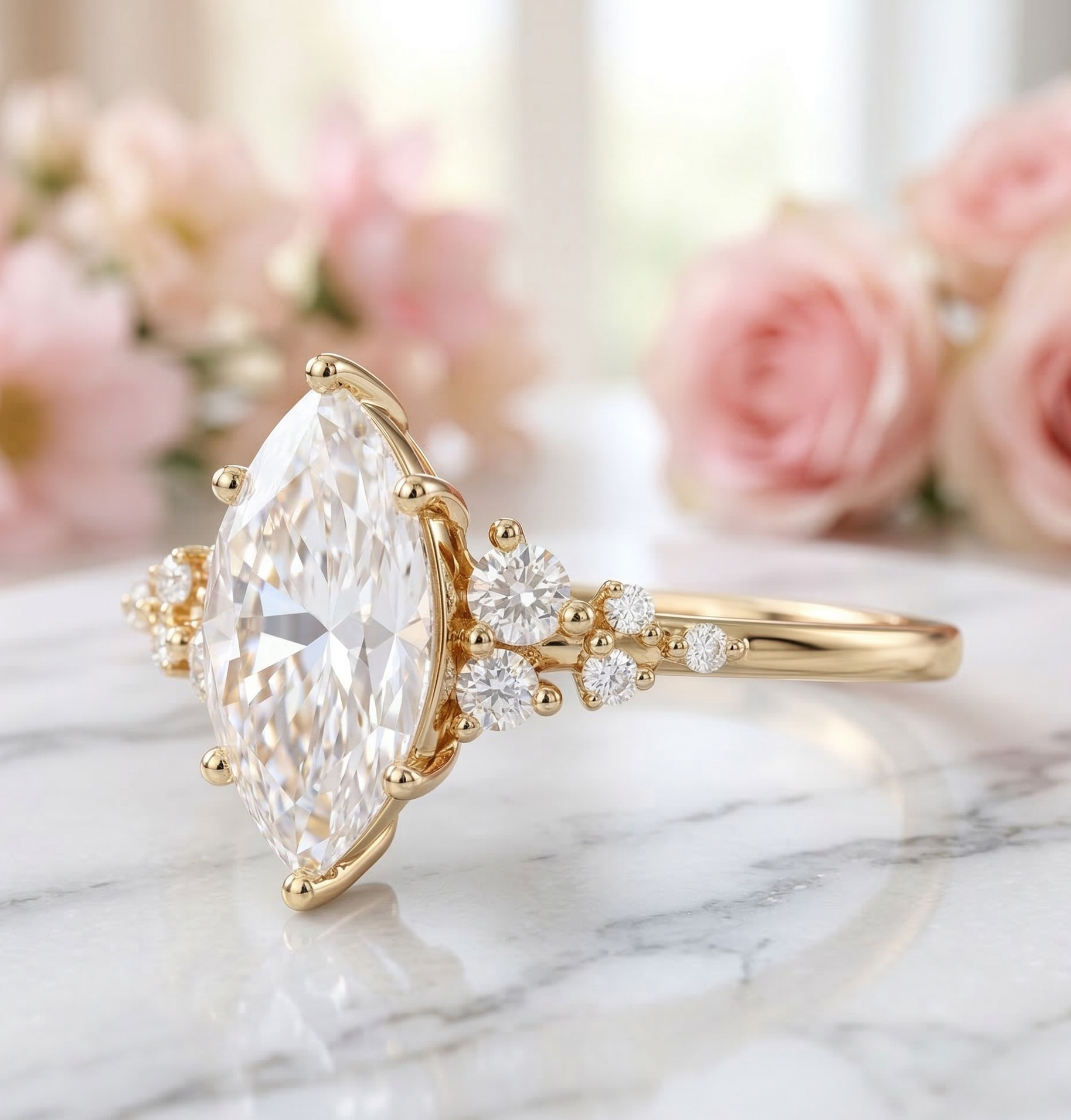 unique marquise engagement ring​

