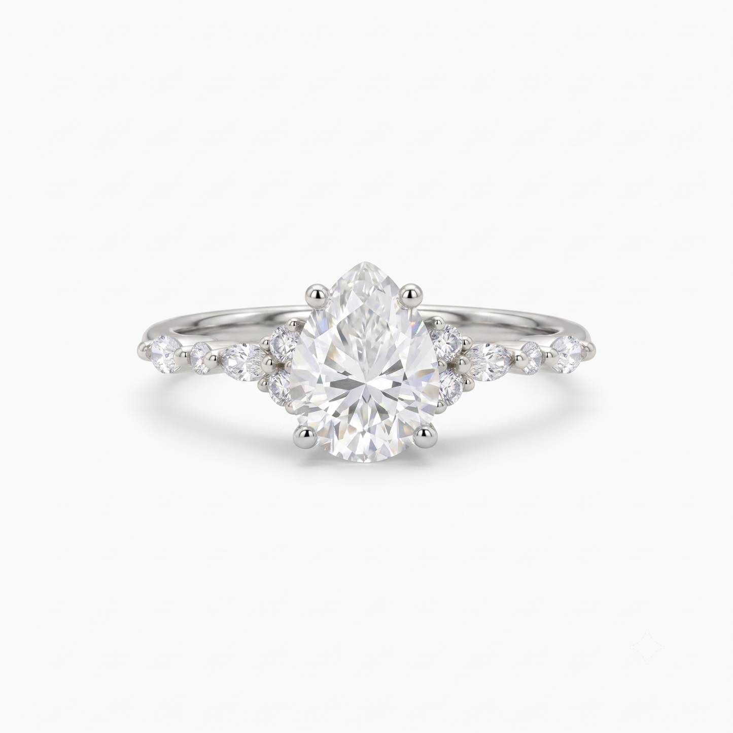 Pear Shaped Lab Grown Diamond Engagement Ring