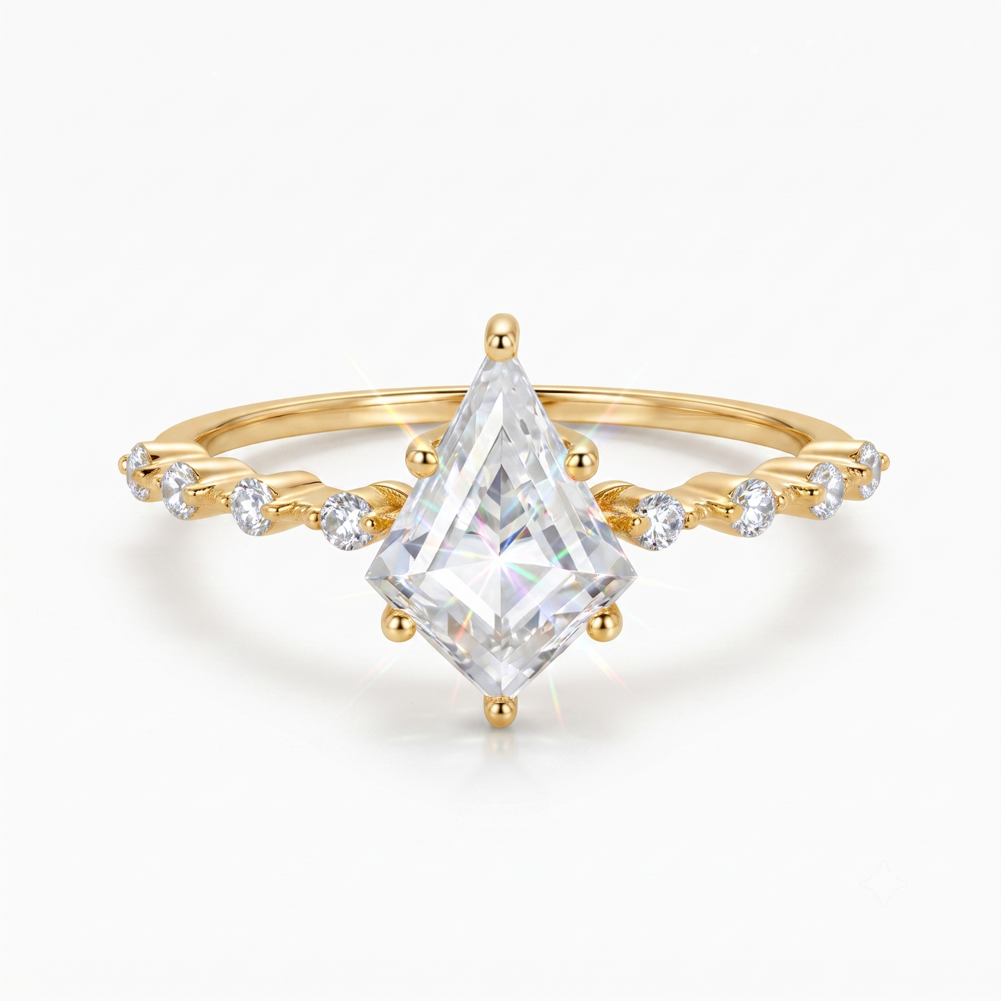 1.120ct Kite Lab Diamond Vintage Ring – Rose Gold