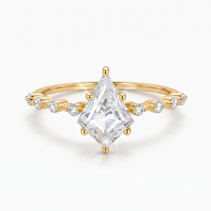 1.120ct Kite Lab Diamond Vintage Ring – Rose Gold