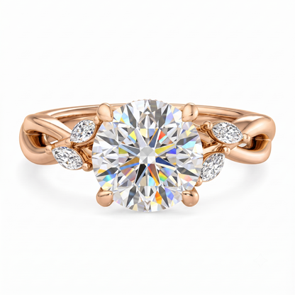 Nature Inspired 1.50 Carat Round Cut Lab Grown Diamond Engagement Ring