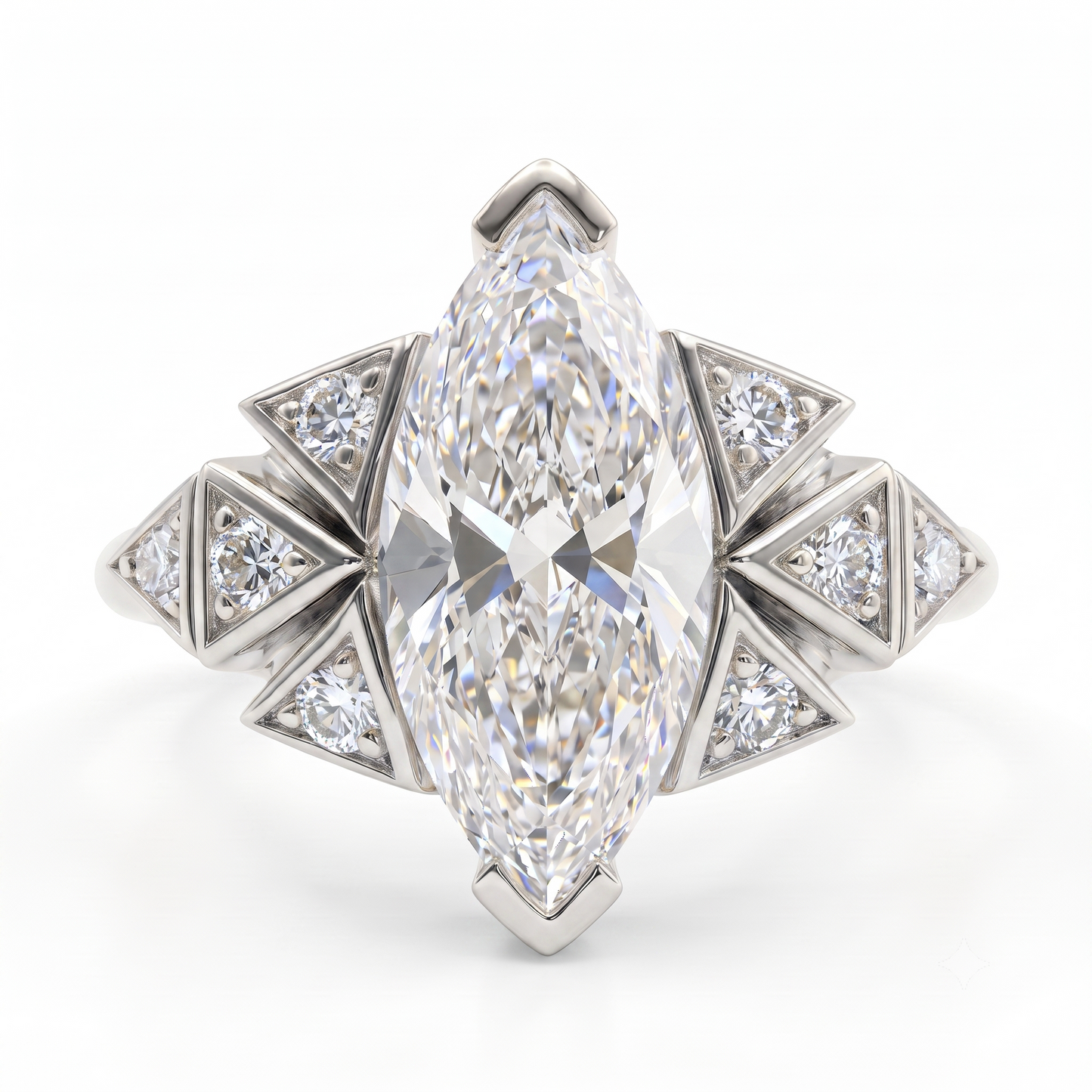 3.930ct Marquise Cut Lab-Grown Diamond Engagement Ring
