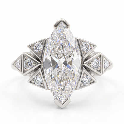 3.930ct Marquise Cut Lab-Grown Diamond Engagement Ring
