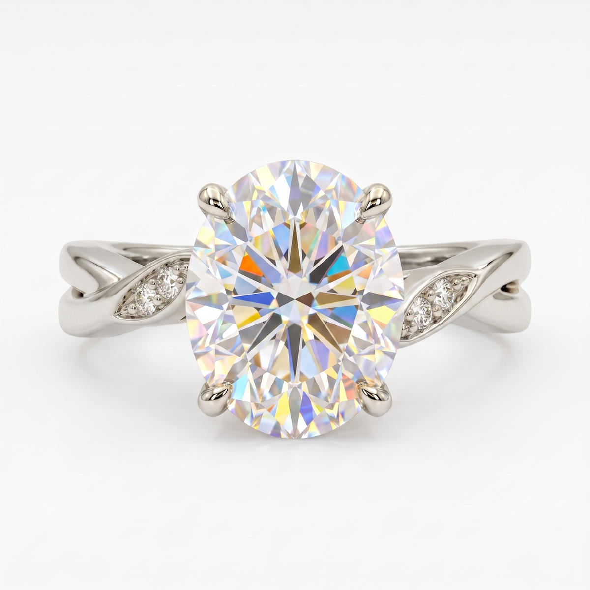 2.00ct Oval Cut Solitaire Lab-Grown Engagement Ring