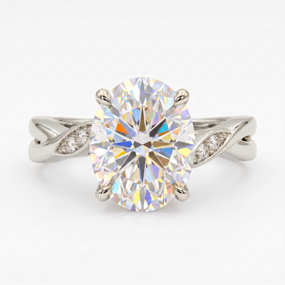 2.00ct Oval Cut Solitaire Lab-Grown Engagement Ring