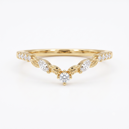 0.120 ct Lab Grown Diamond Curved Wedding Band Ring