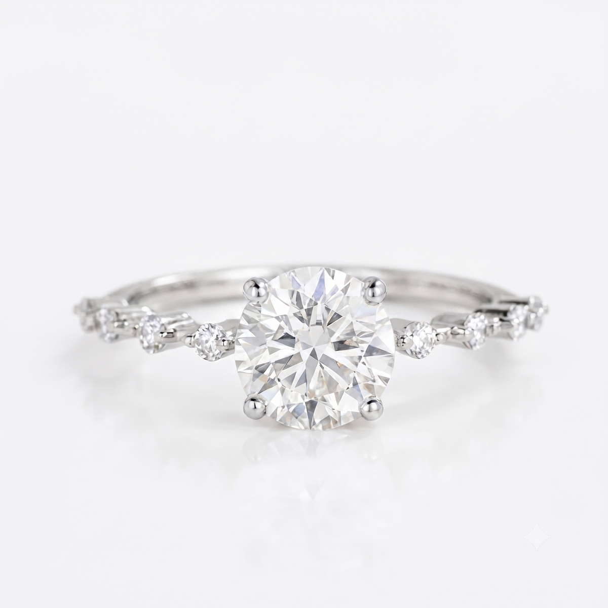 1.12 ct Round Lab Diamond Engagement Ring | Amavida