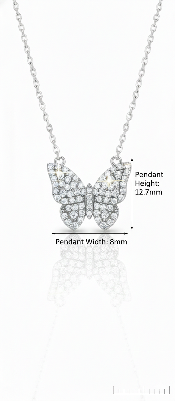 0.300 Ct Butterfly Lab-Grown Diamond Necklace