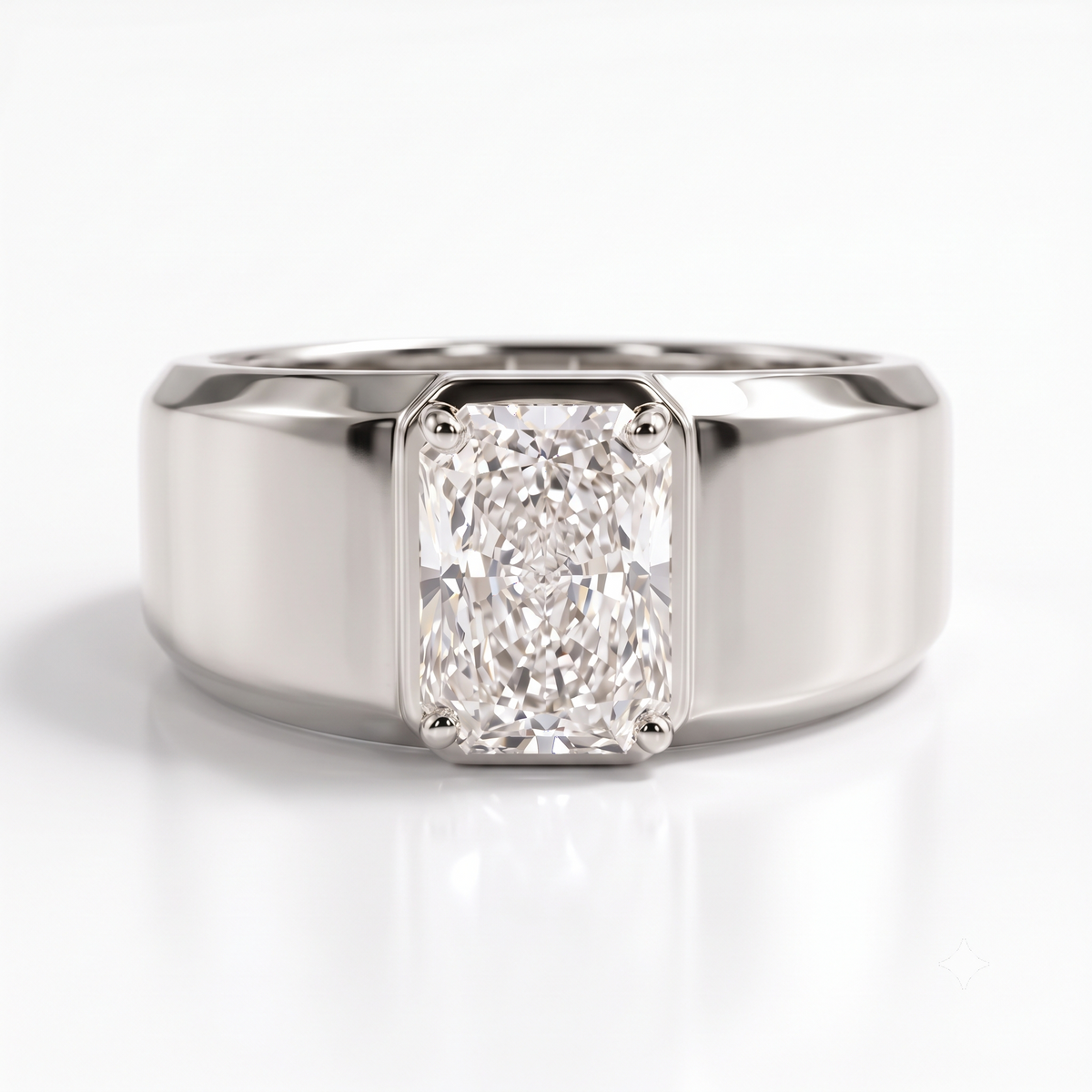 radiant cut men's diamond ring