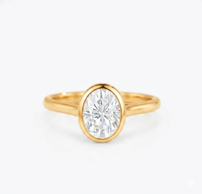 1.25 Ct Oval-Cut Lab Diamond Ring – Rose Gold Solitaire Elegance