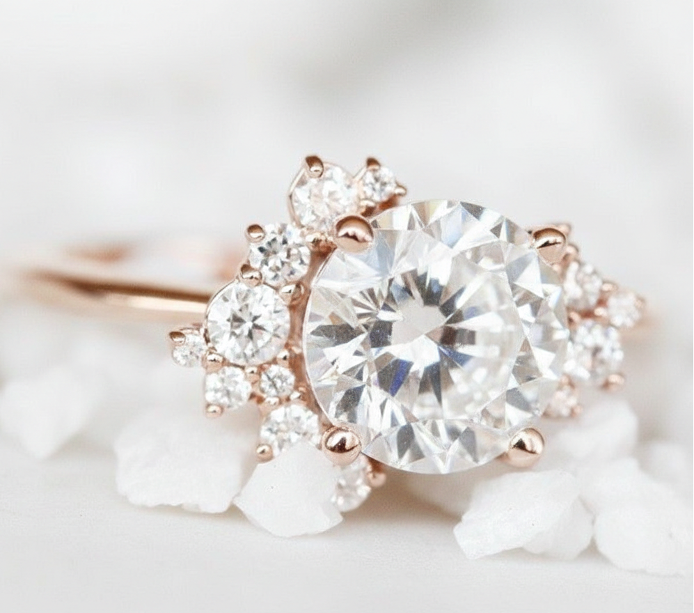 1.90 ct Round Cut Lab-Grown Diamond Halo Engagement Ring