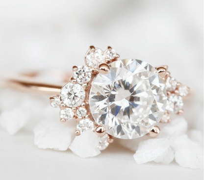 2.40 ct Round Cut Lab-Grown Diamond Halo Engagement Ring