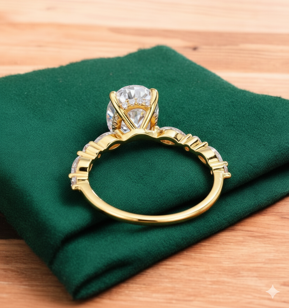 2.900 ct Oval Cut Lab Grown Diamond Engagement Ring