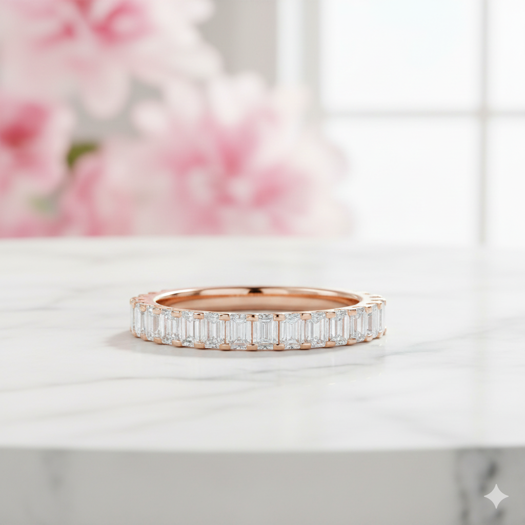 1.50 Ct Emerald Cut Lab-Grown Wedding Band