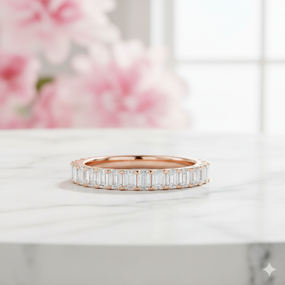 1.50 Ct Emerald Cut Lab-Grown Wedding Band
