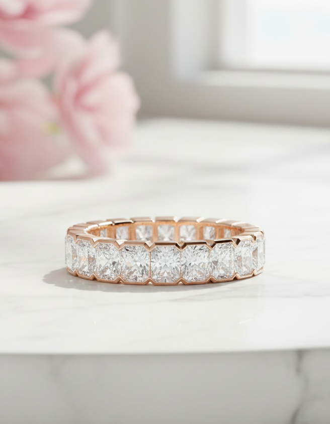 5.04 Ct Radiant Cut Lab-Grown Wedding Band Full Eternity
