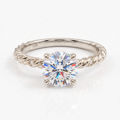 1.0CT Round Cut Twist Lab-Grown Diamond Ring