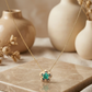 13.4 mm Green Malachite Clover Pendant Necklace
