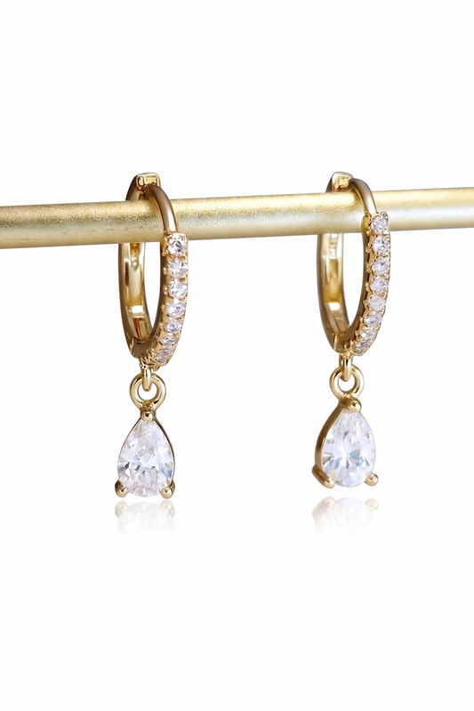1.30 ct Pear-Cut Lab-Grown Diamond Hoop Earrings – Rose Gold