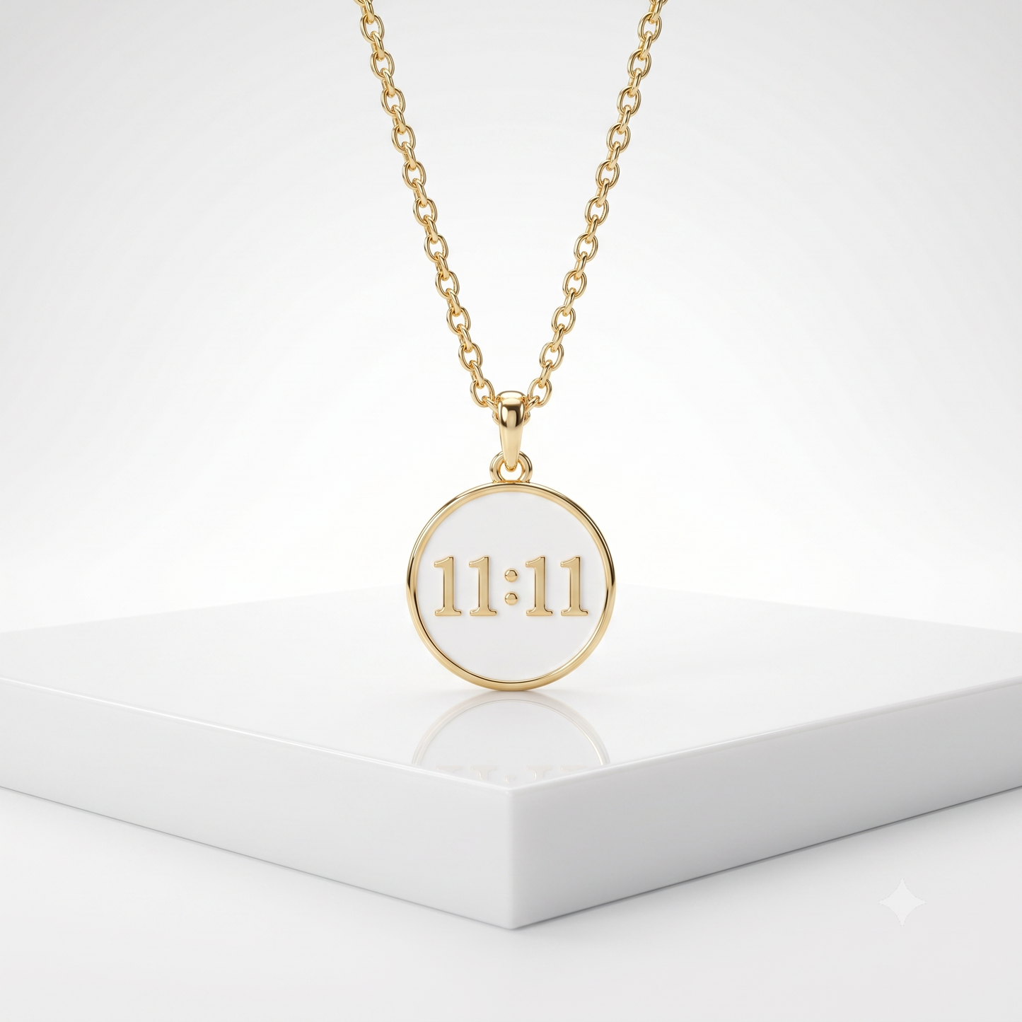 11:11 Angel Number Pendant Necklace, Manifestation Necklace 14K Gold