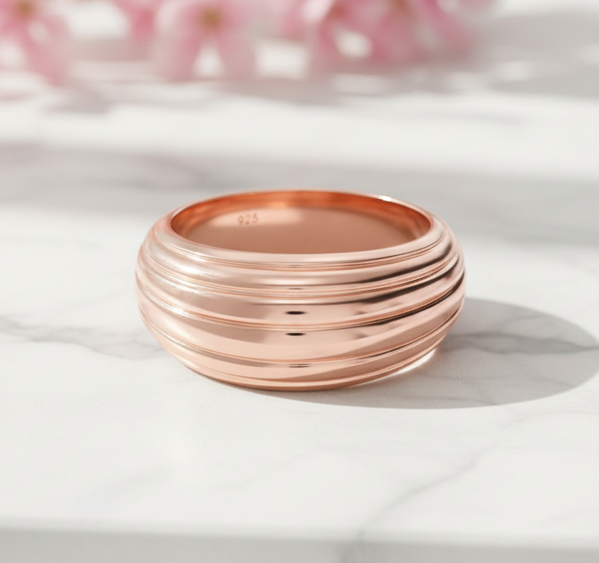 14K Solid Gold Band Ring – Minimalist Gold Wedding Band