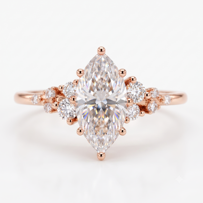 2.16 Ct Marquise Lab Grown Solitaire Engagement Ring