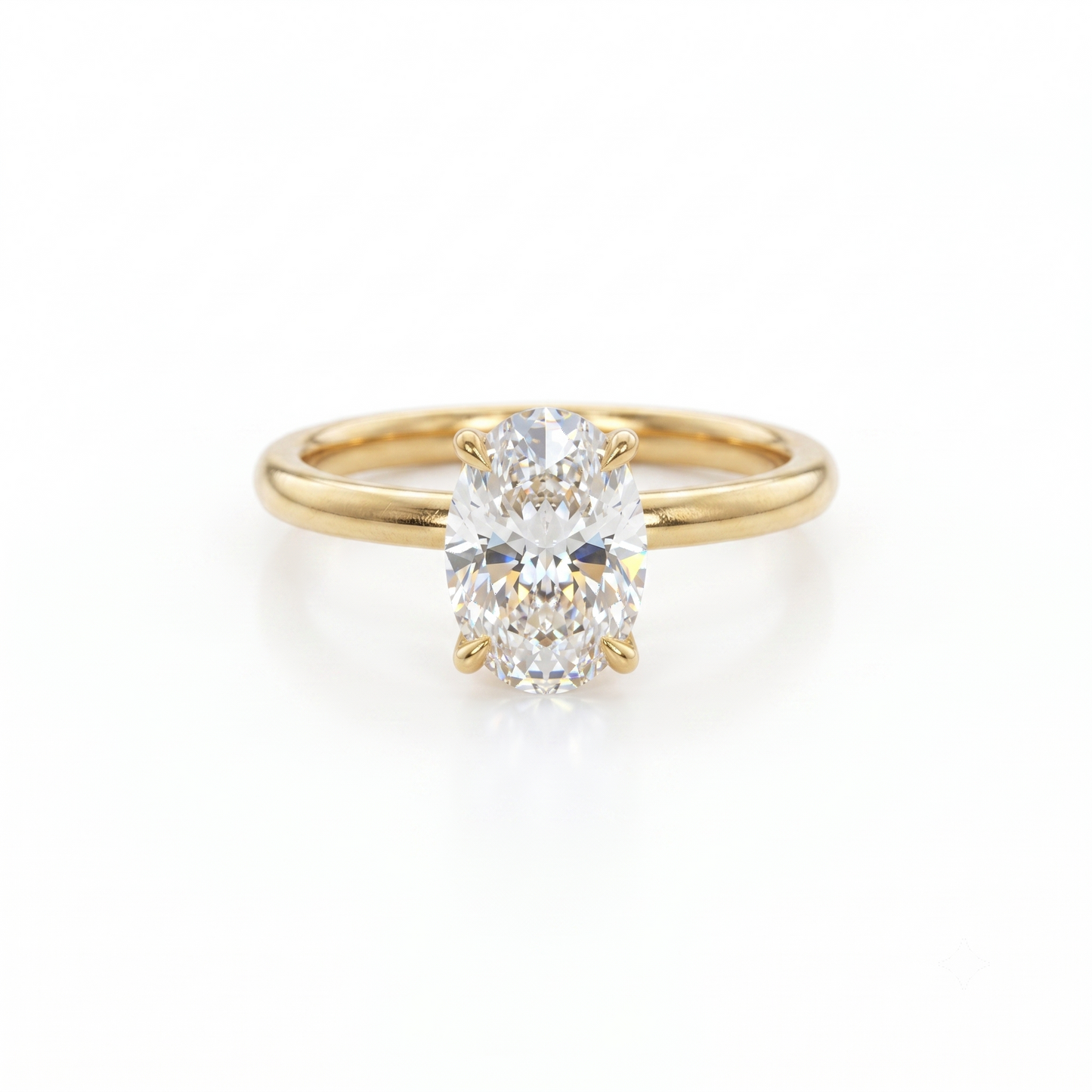 Certified 1.30Ct TW Oval Cut Diamond Engagement Ring Lab Grown 14k Gold