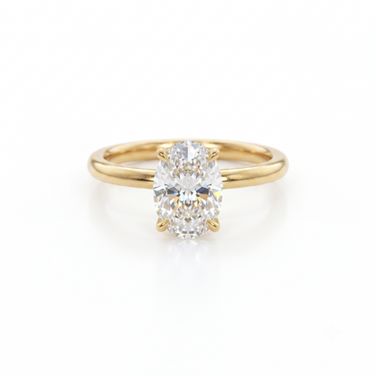 Certified 1.30Ct TW Oval Cut Diamond Engagement Ring Lab Grown 14k Gold