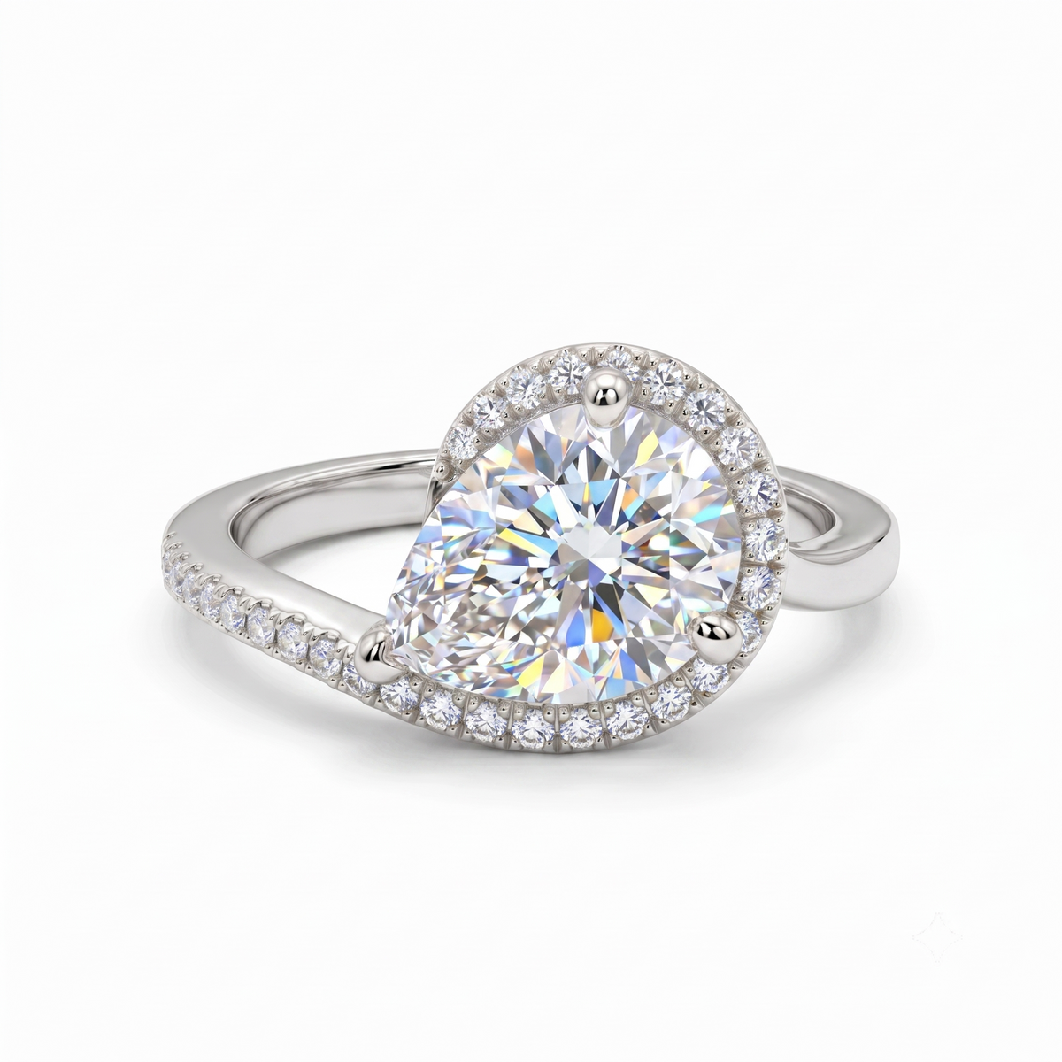 2.00 CT Pear Cut Lab-Grown Engagement Ring