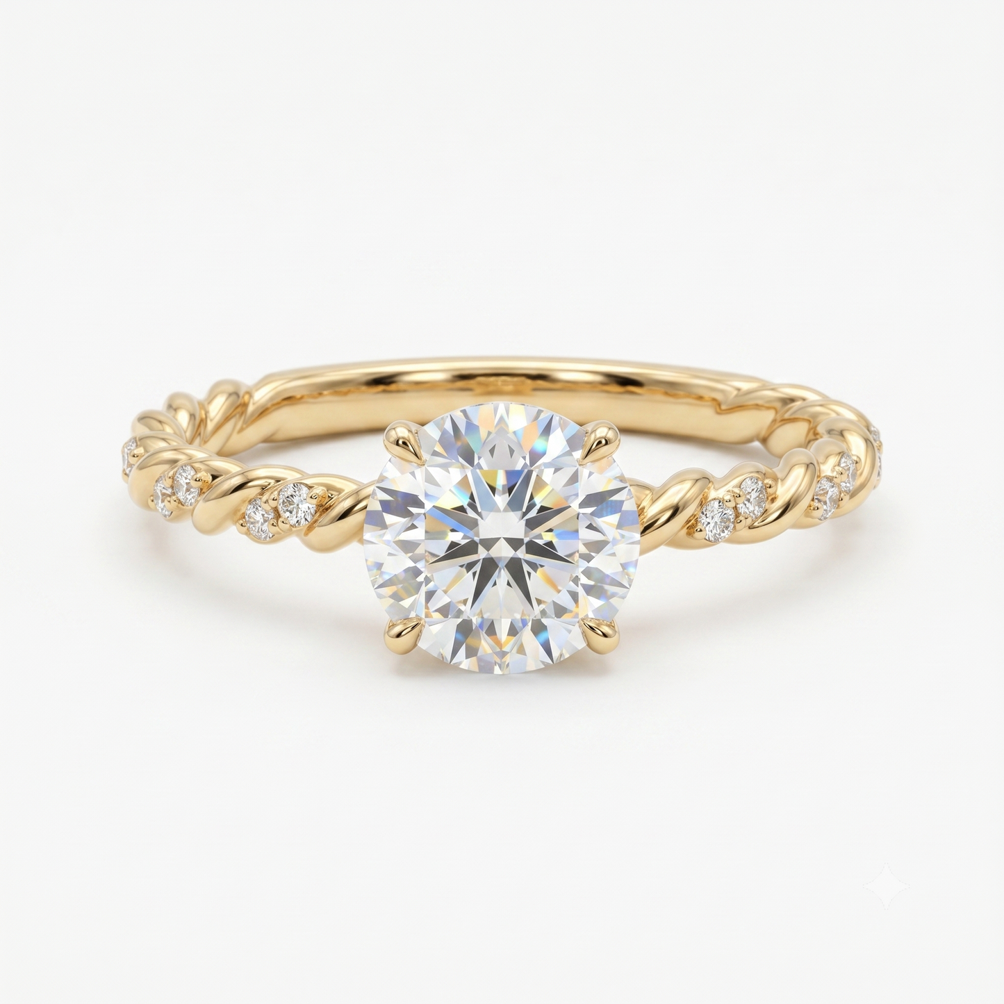1.0CT Round Cut Twist Lab-Grown Diamond Ring