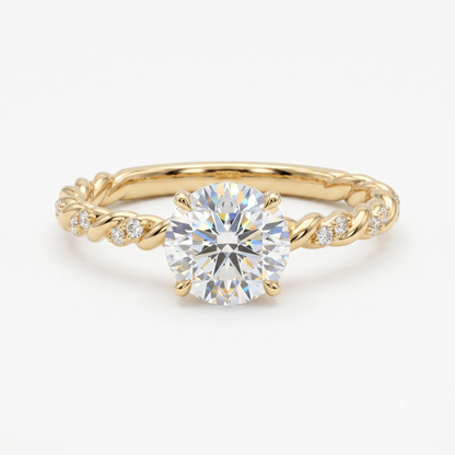 1.0CT Round Cut Twist Lab-Grown Diamond Ring