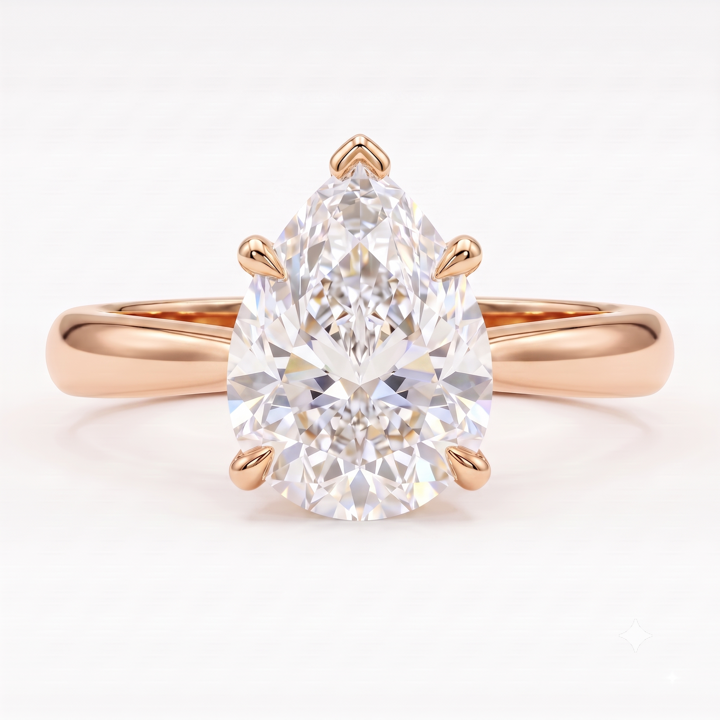1.00CT Pear Cut Lab Grown Diamond Engagement Ring