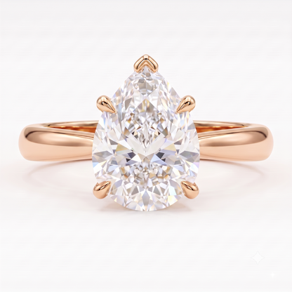 1.00CT Pear Cut Lab Grown Diamond Engagement Ring