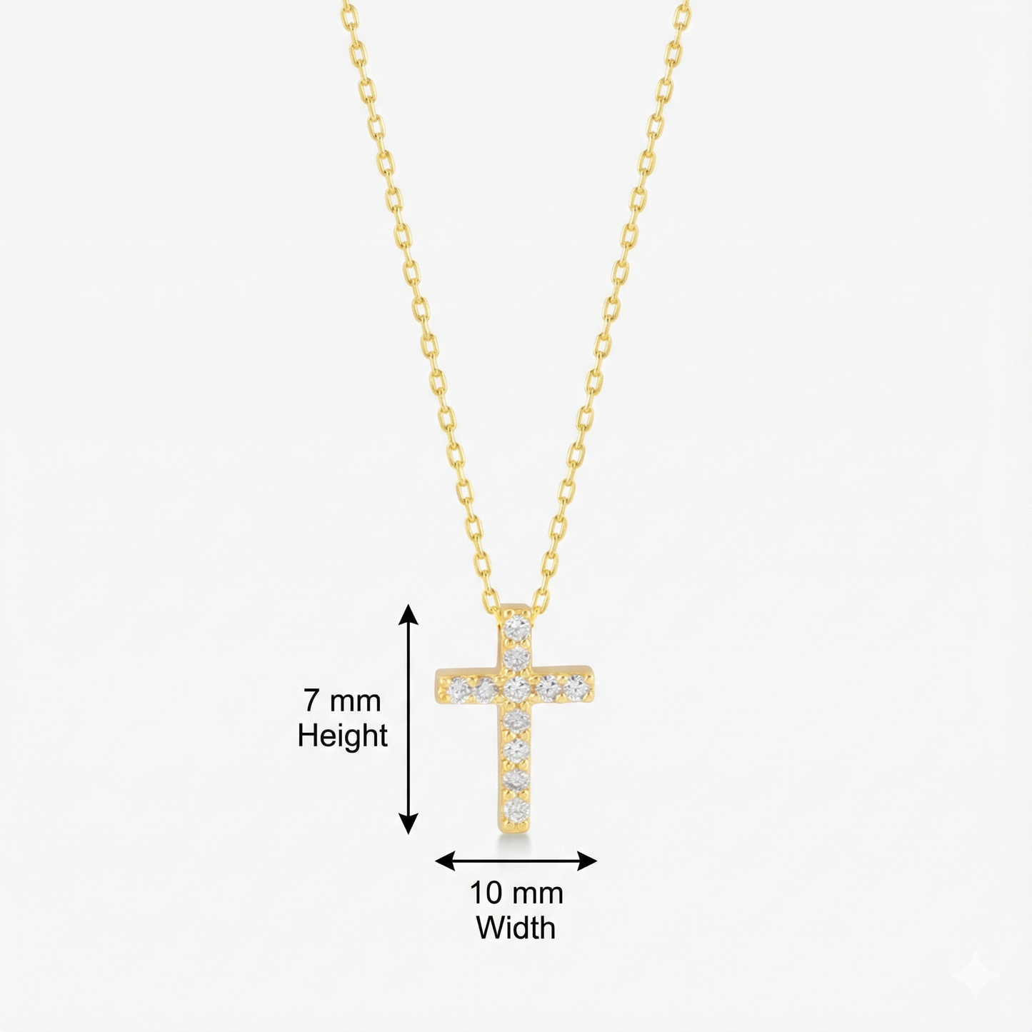 Dainty Cross Necklace 0.06 CT – 14K Solid Gold Pendant
