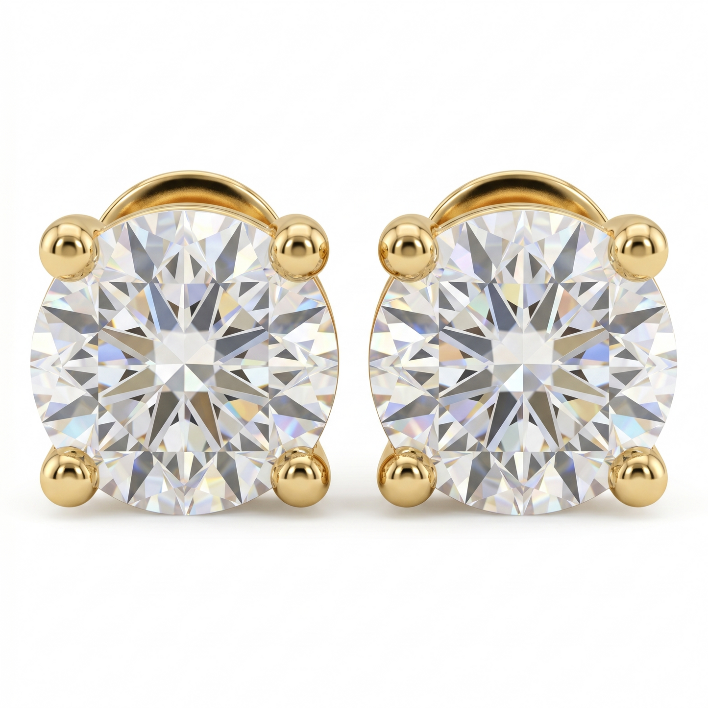 1.00ct Lab Grown Diamond Stud Earrings, Round Solitaire Diamond Earrings