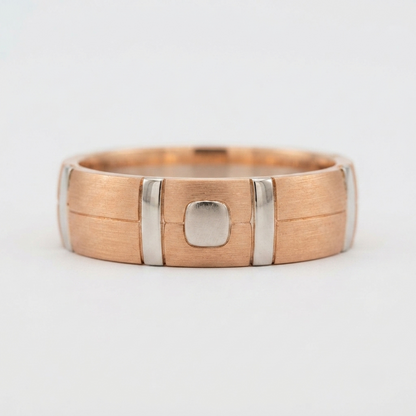 14K & 18K Rose Gold 6mm Mens Wedding Band