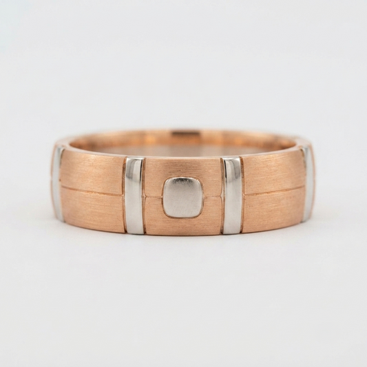 14K & 18K Rose Gold 6mm Mens Wedding Band