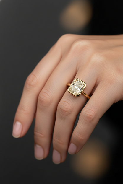 radiant solitaire ring
