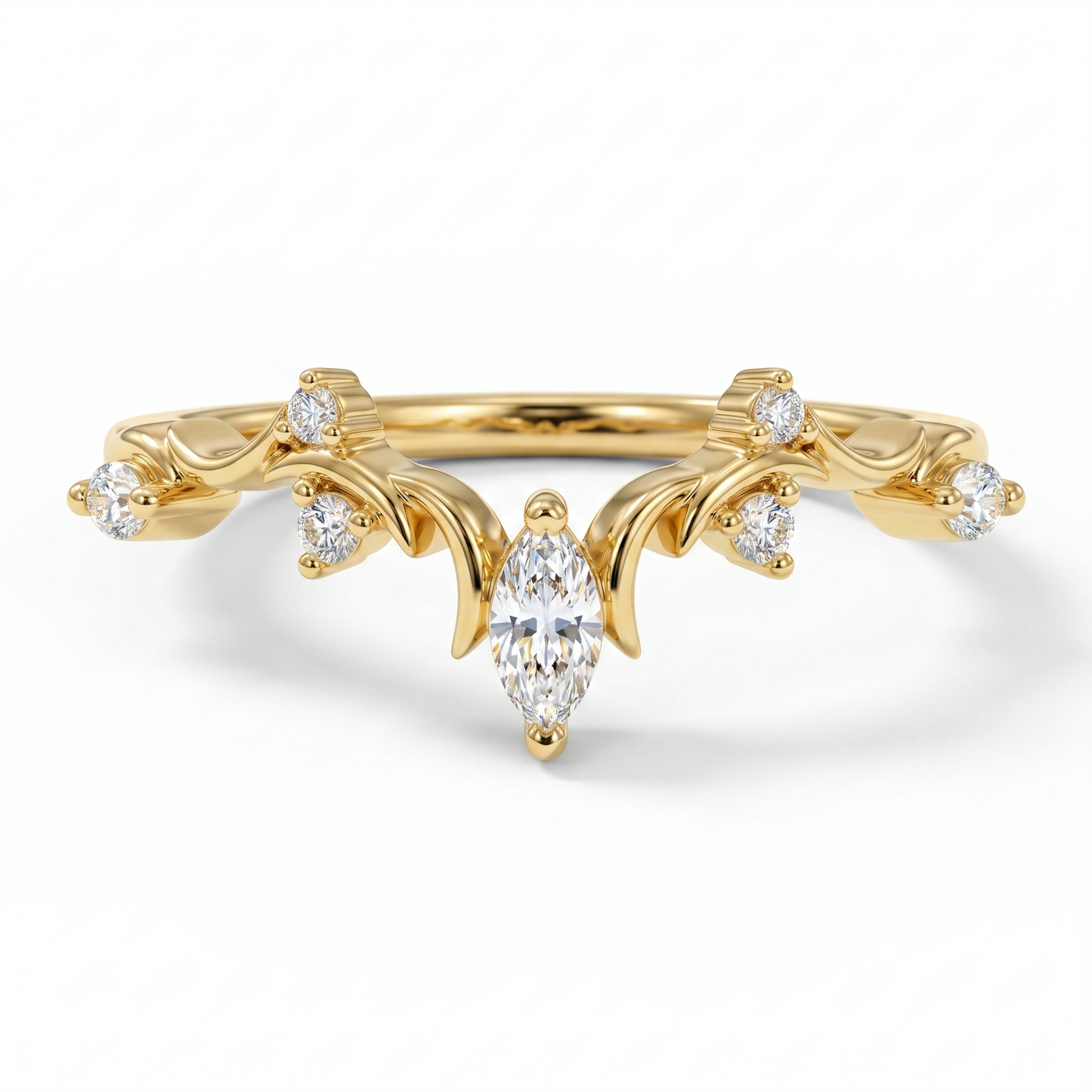 Marquise Cut Diamond Natural Diamond Wedding Band