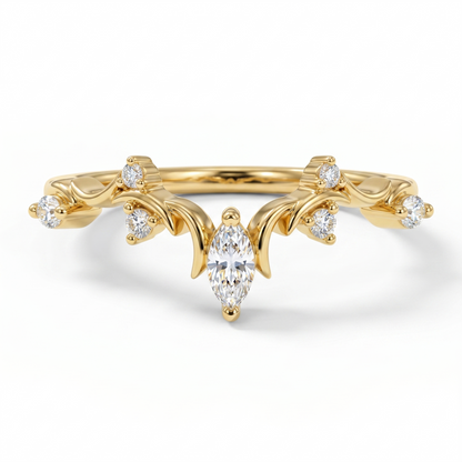 Marquise Cut Diamond Natural Diamond Wedding Band