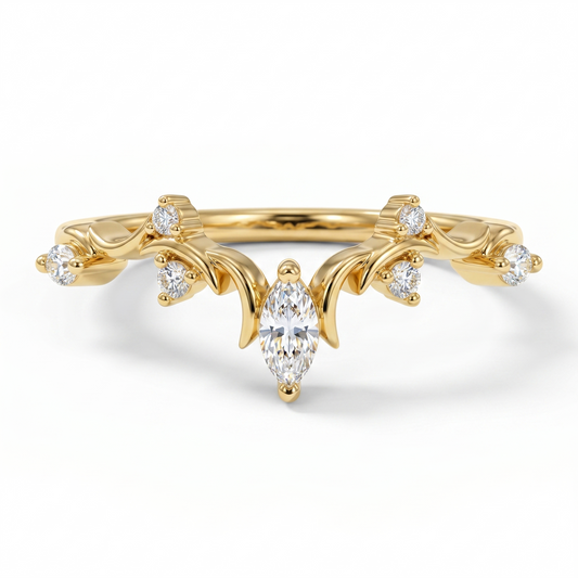 Marquise Cut Diamond Natural Diamond Wedding Band