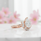 1.80 Ct Pear Cut Lab Grown Diamond Halo Engagement Ringh