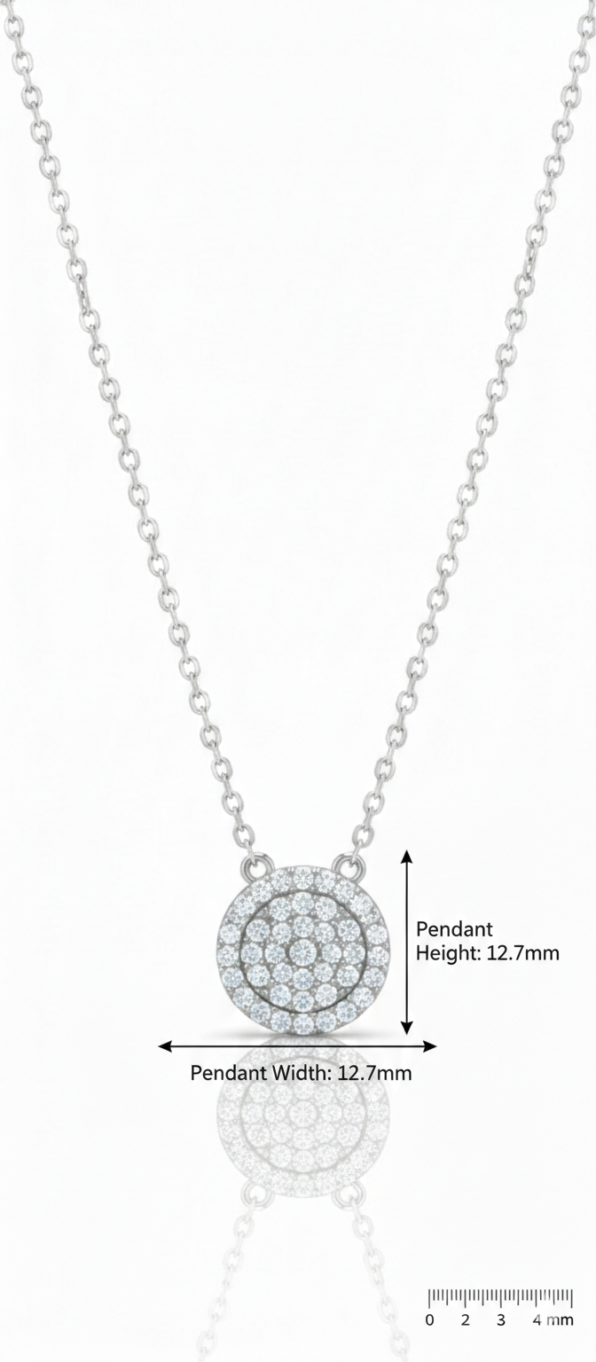 diamond halo necklace white gold