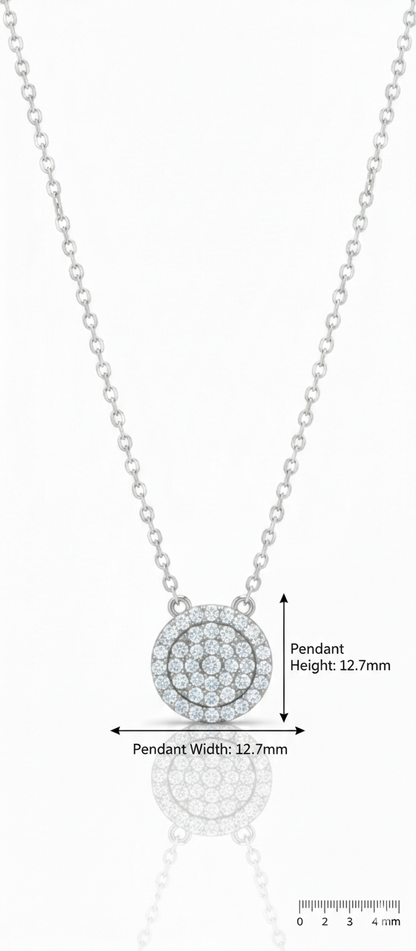 diamond halo necklace white gold