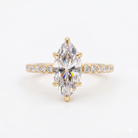 13x6.5 mm Marquise cut Lab-Grown engagement ring