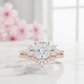 1.65 Ct Cushion Cut Diamond Bridal Set – Floral Halo Ring