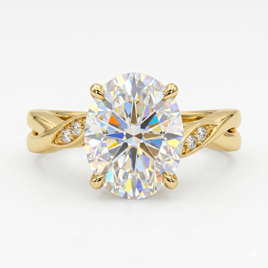 2.00ct Oval Cut Solitaire Lab-Grown Engagement Ring