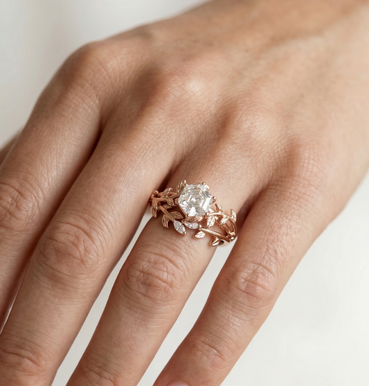 hexagon bezel engagement ring​

