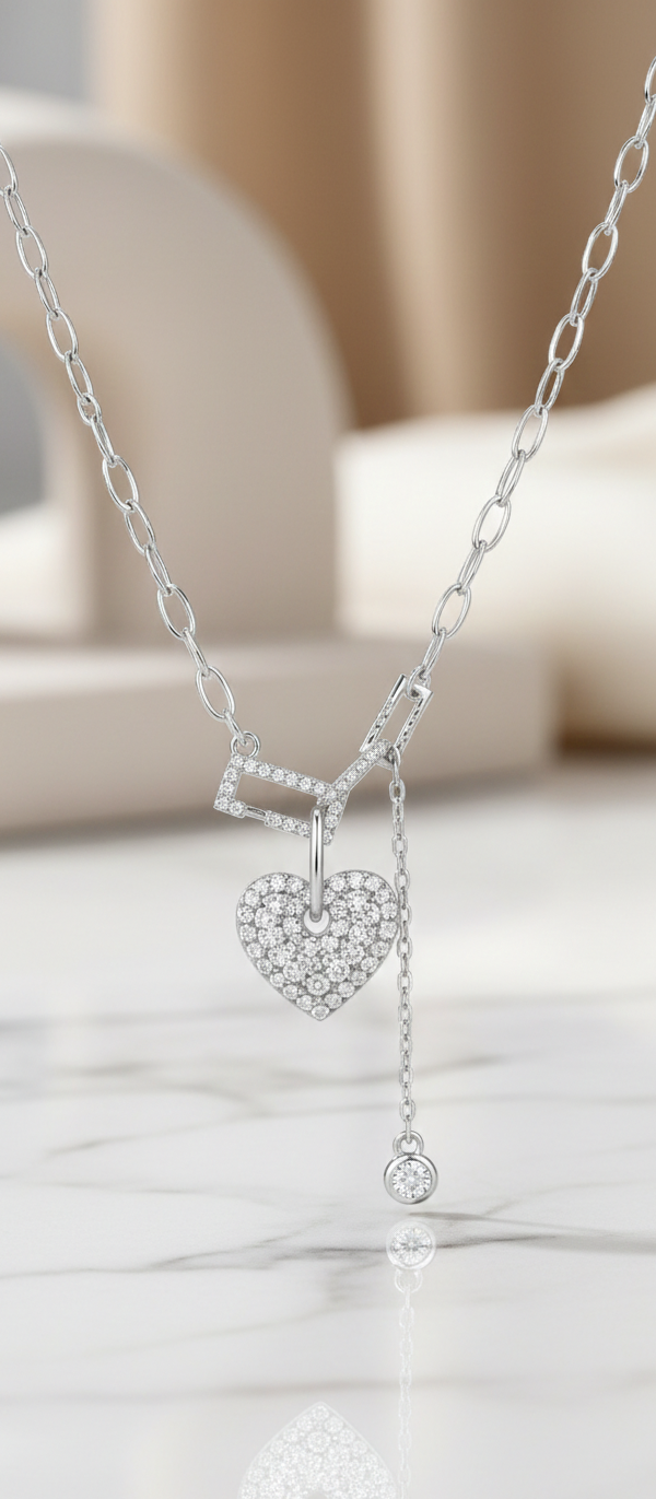 0.40 Ct Lab Grown Diamond Heart Necklace – Gold Y Lariat
